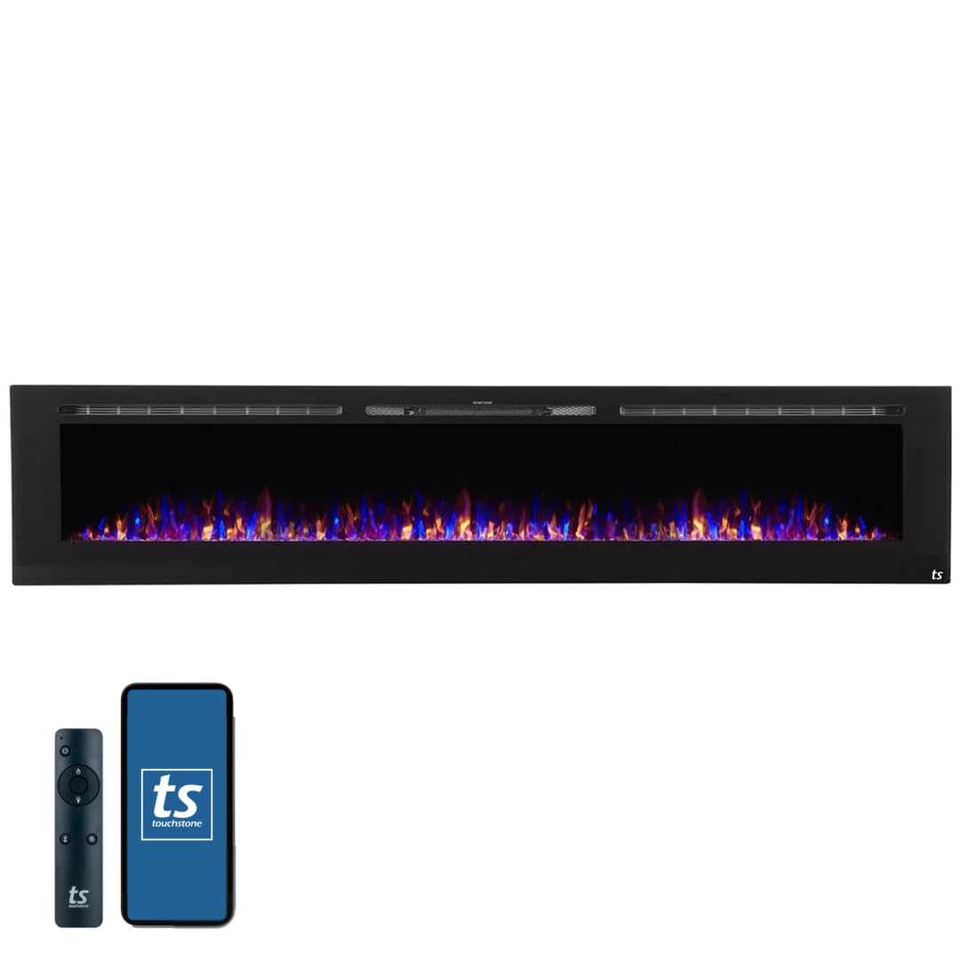 Recessed Electric Fireplace with Wall Mount