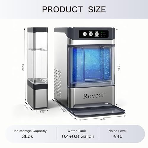 Portable Nugget Ice Maker with Self-Cleaning Water Tank