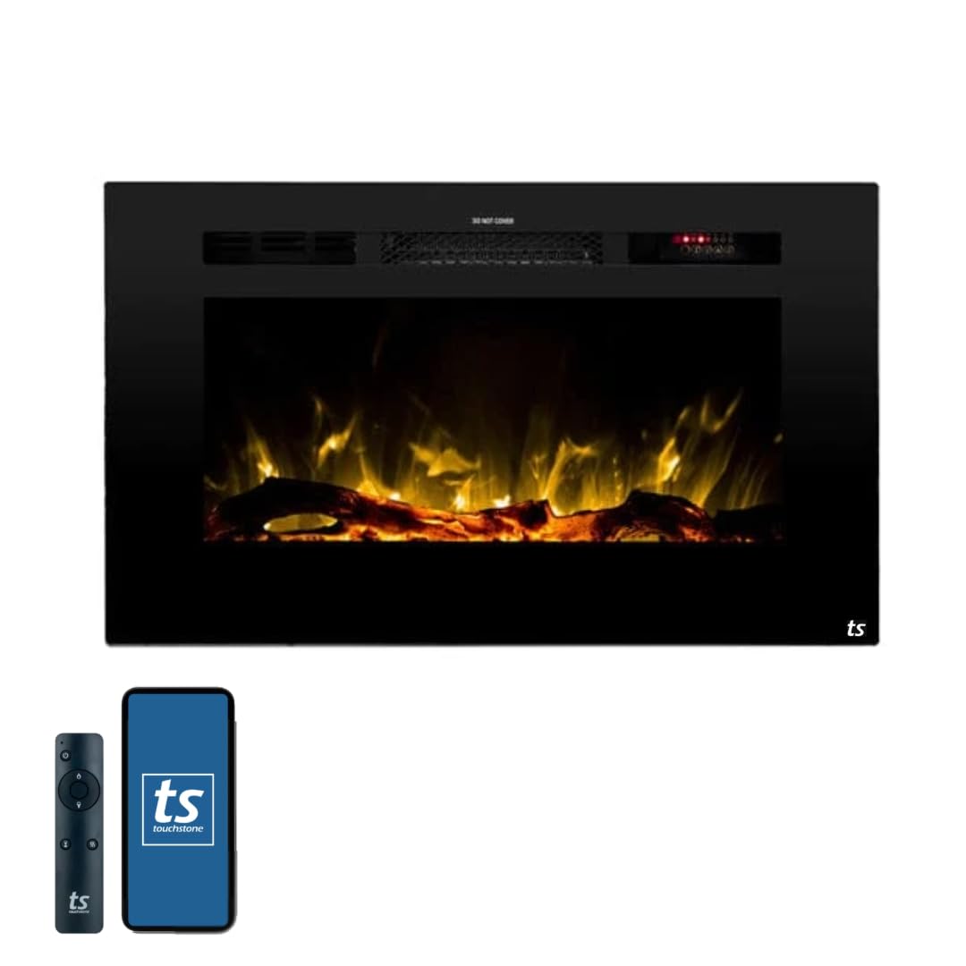 Recessed Electric Fireplace with Wall Mount