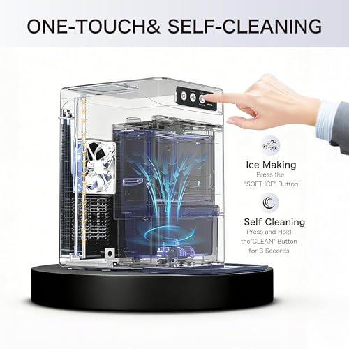 Large Capacity Nugget Ice Makers Countertop One-Click Operation Self-Cleaning Portable Ice Maker 41lbs/24H with There is A Detachable 0.8 Gallons Water Tank Ice Machine for Home,Office