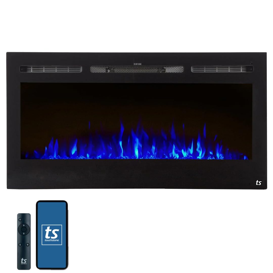 Recessed Electric Fireplace with Wall Mount