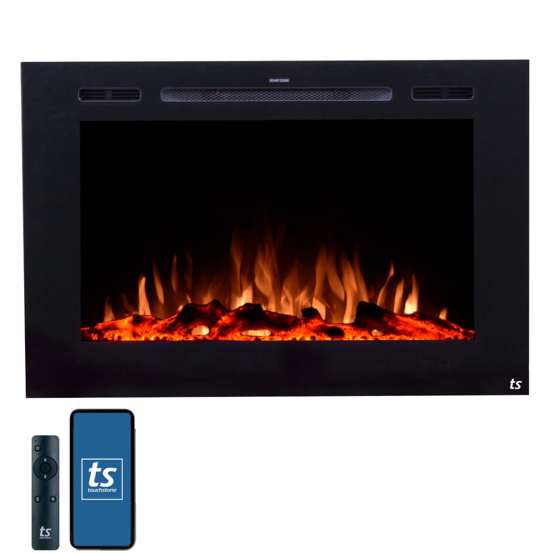 Recessed Electric Fireplace with Wall Mount