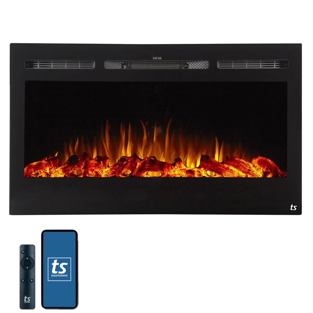 Recessed Electric Fireplace with Wall Mount
