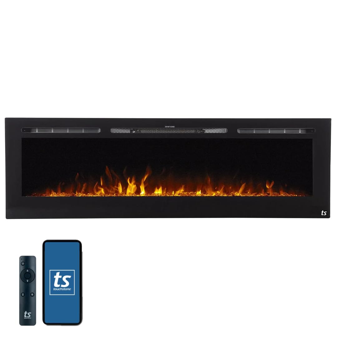 Recessed Electric Fireplace with Wall Mount