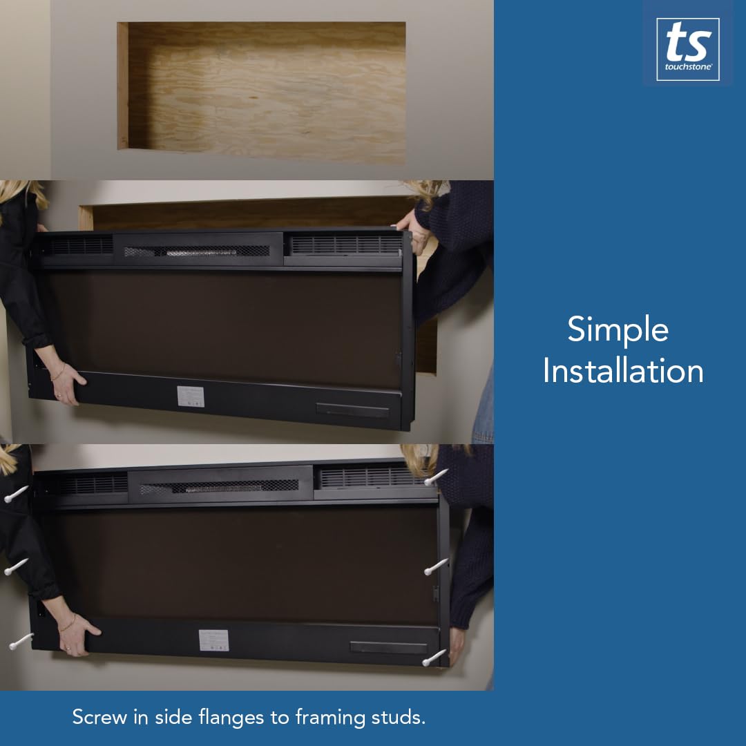 Recessed Electric Fireplace with Wall Mount