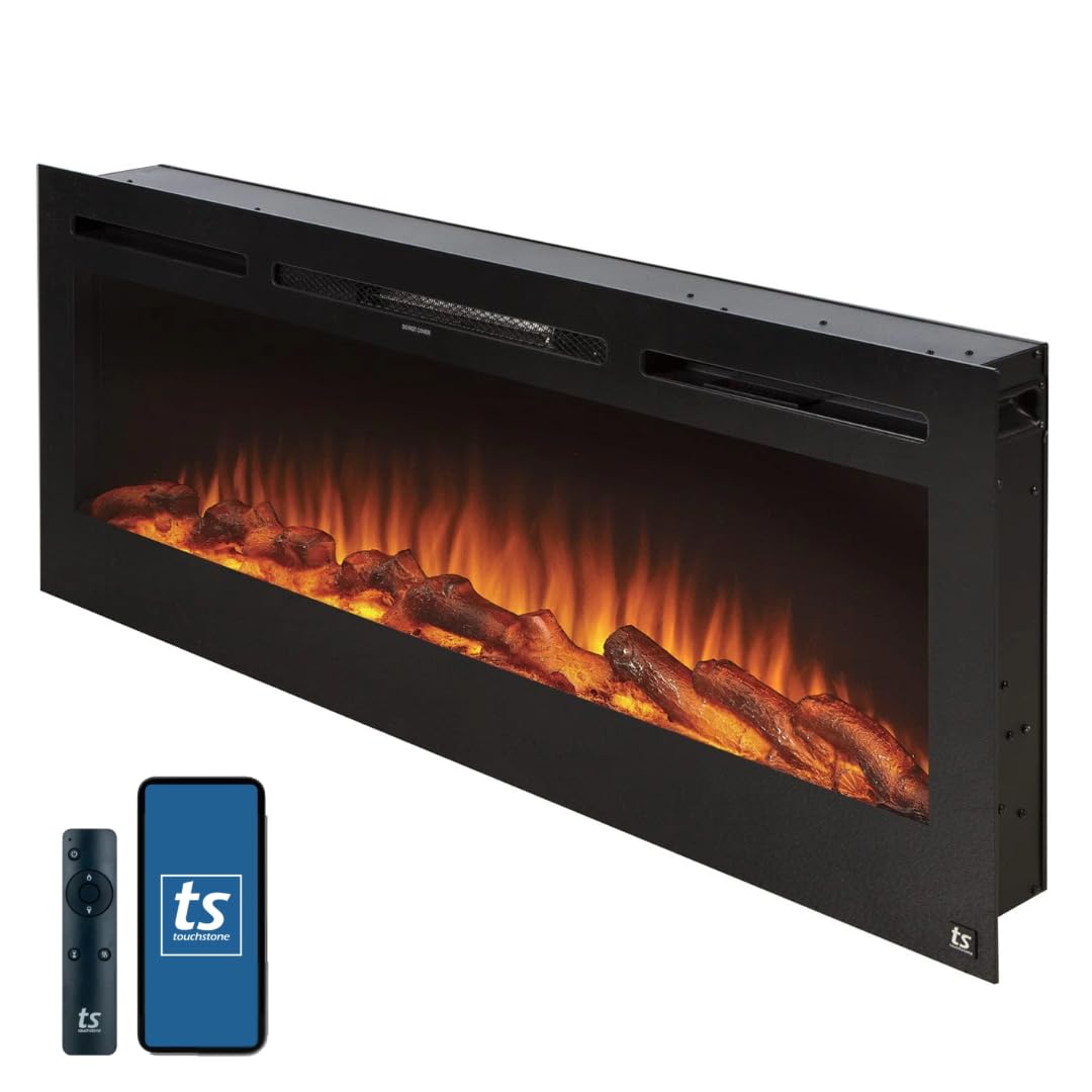 Recessed Electric Fireplace with Wall Mount