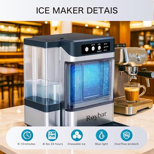 Portable Nugget Ice Maker with Self-Cleaning Water Tank