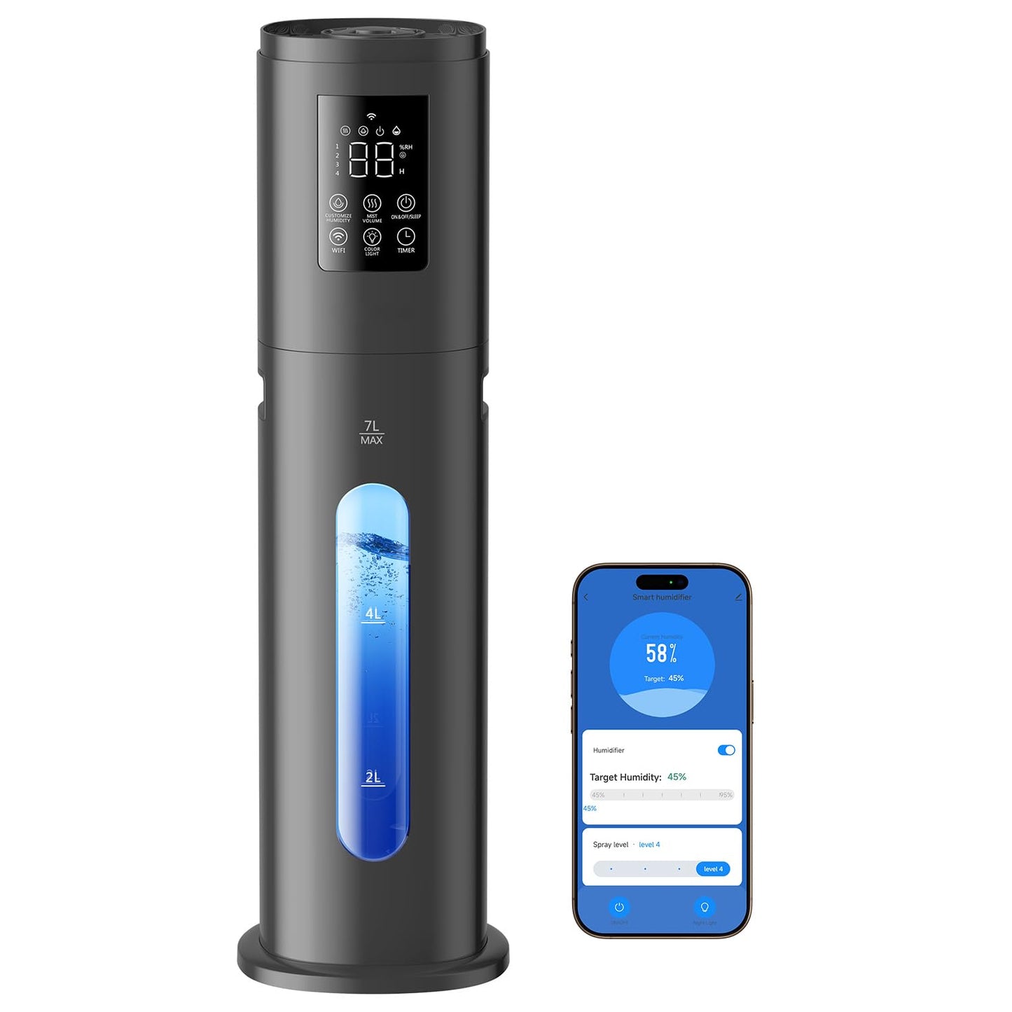 Smart Cool Mist Humidifier with Remote Control