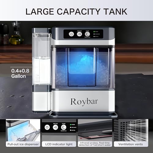 Portable Nugget Ice Maker with Self-Cleaning Water Tank