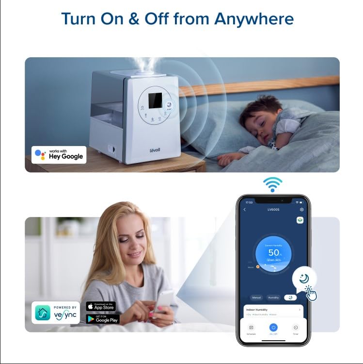 Smart Warm & Cool Mist Humidifier for Large Rooms