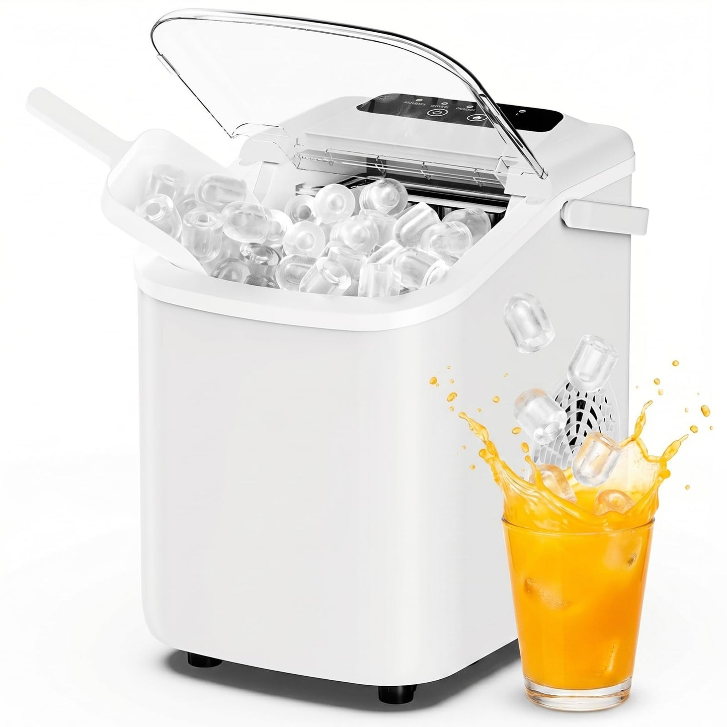 Portable Bullet Ice Maker with Auto-Cleaning Function