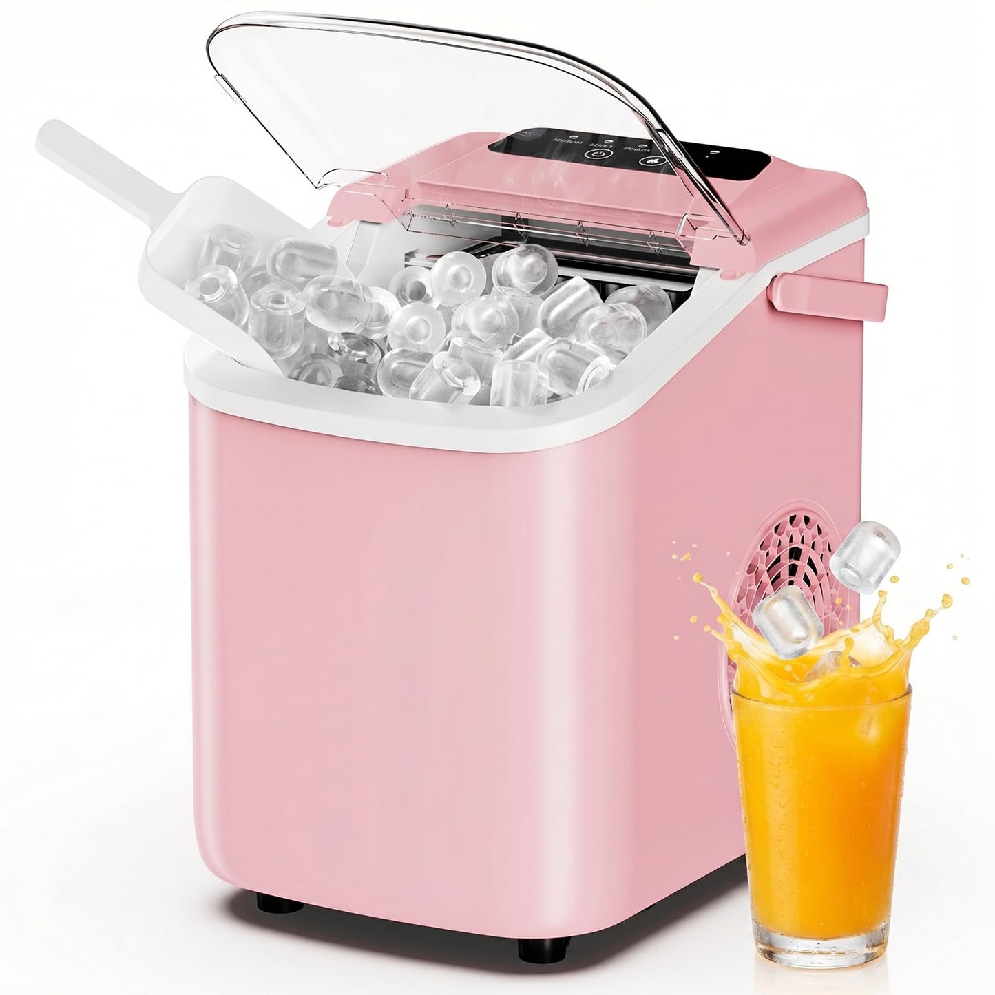 Portable Bullet Ice Maker with Auto-Cleaning Function