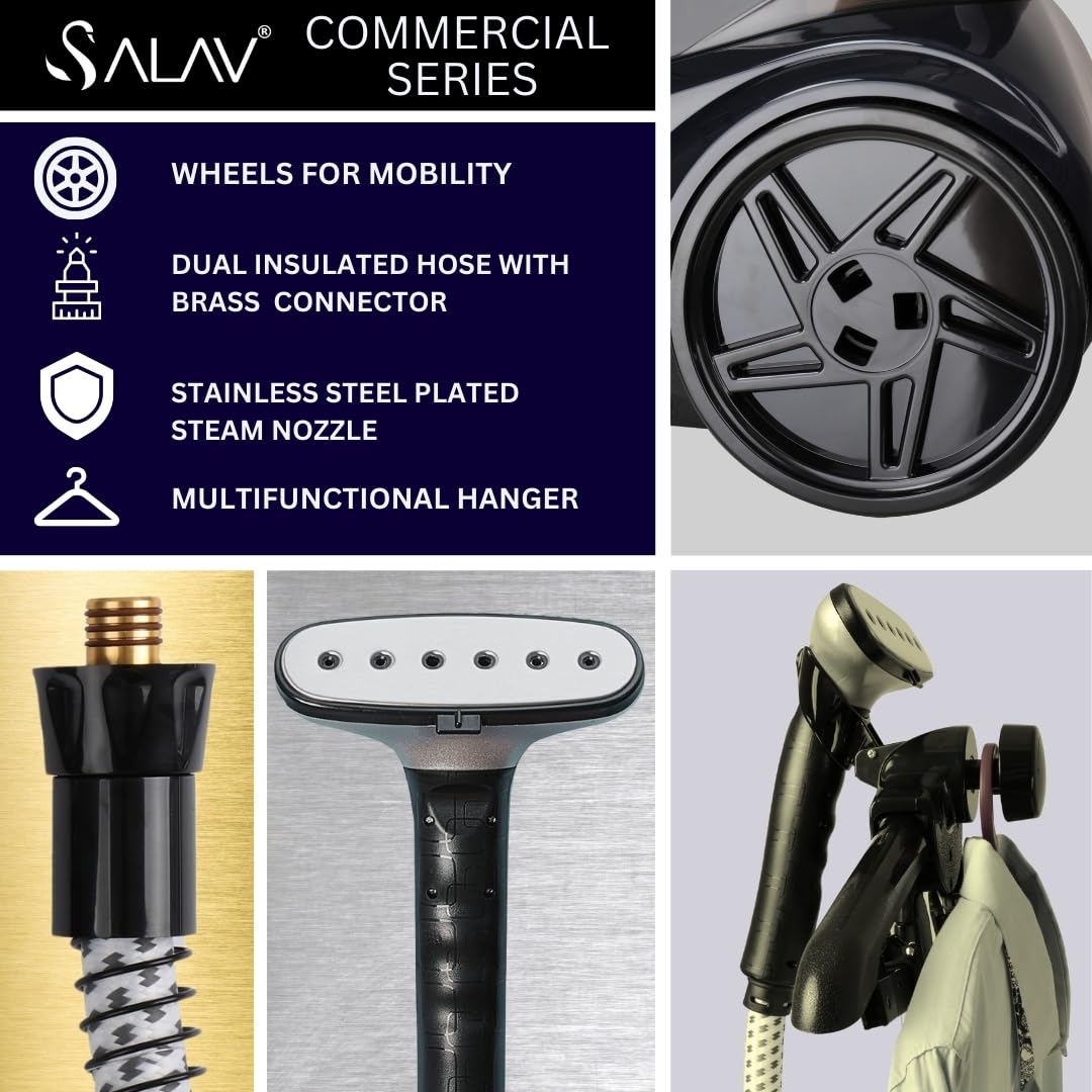 Commercial Garment Steamer with 3L Tank and Foot Pedal