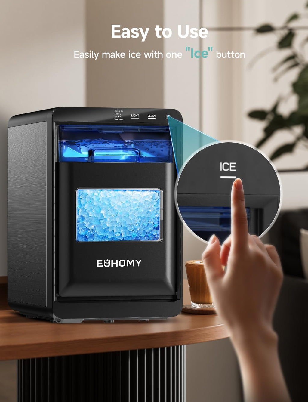 Countertop Ice Maker with Fast Ice and Self-Cleaning