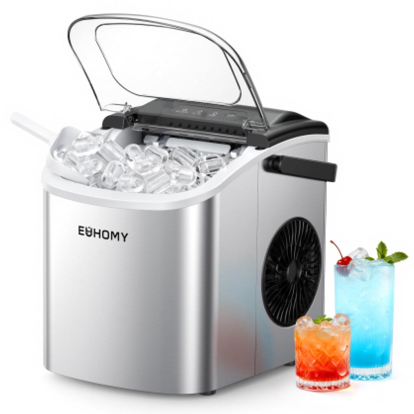Countertop Ice Maker with Fast Ice and Easy Cleaning