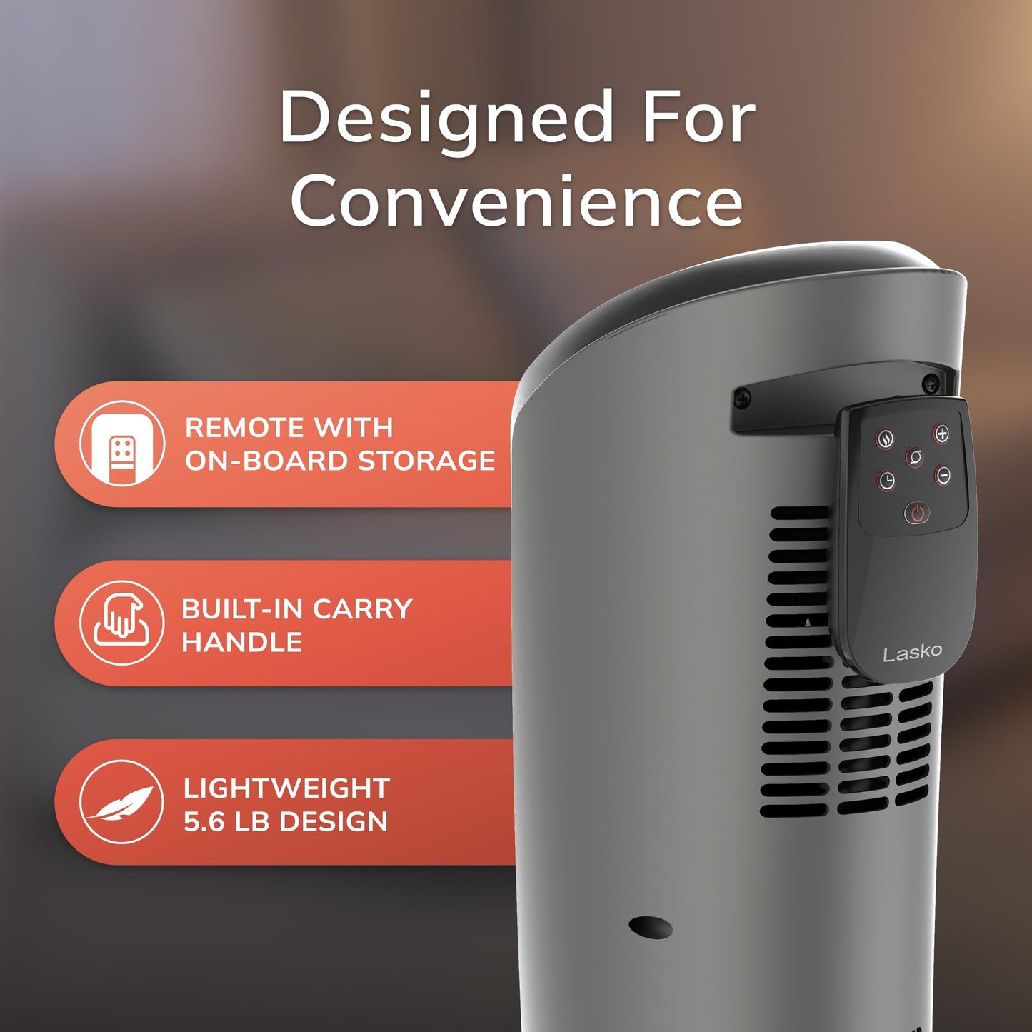 Ceramic Tower Space Heater with Remote Timer