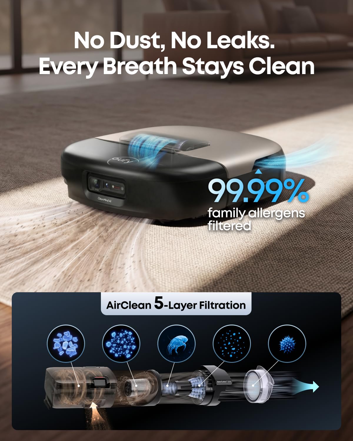Robot Vacuum & Mop with Self-Cleaning Dock