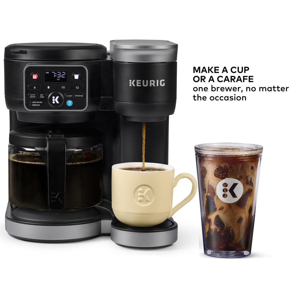 Hot and Iced Coffee Maker with Single Serve and Carafe