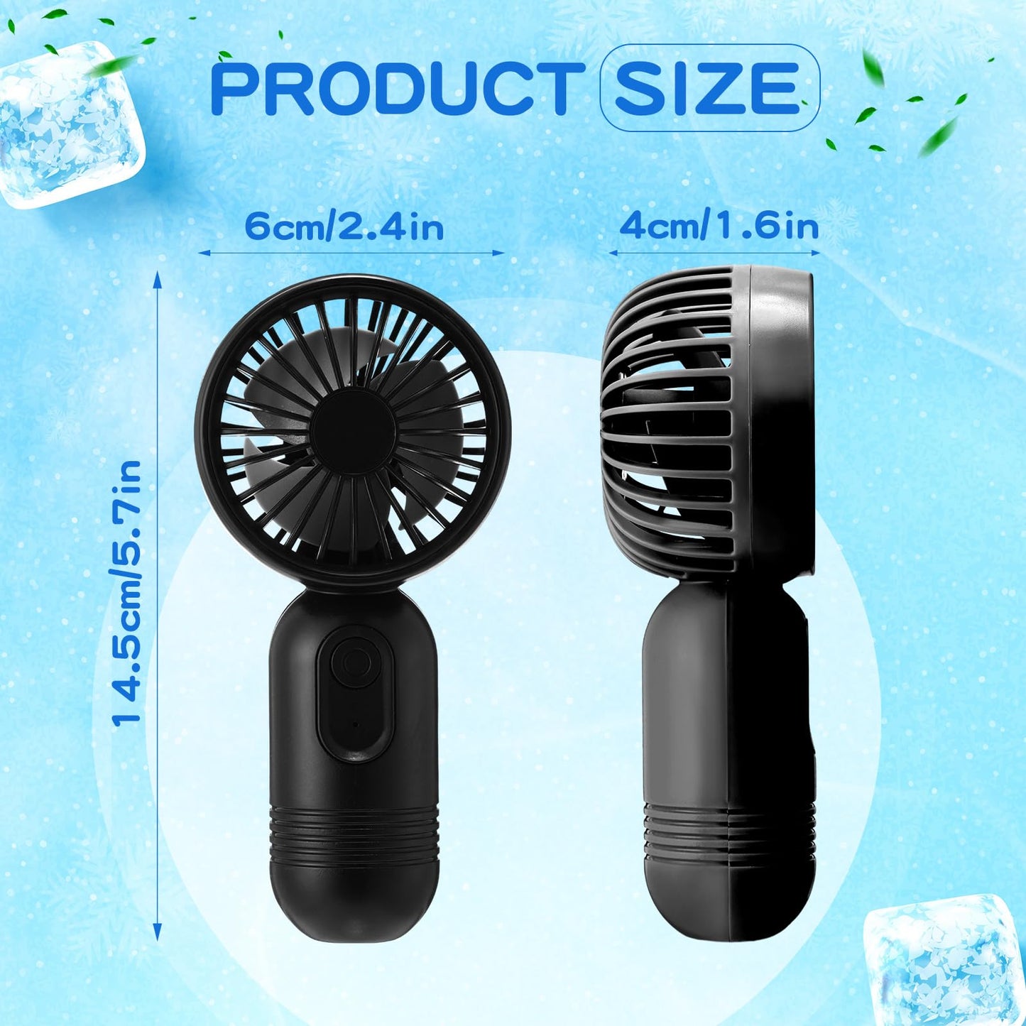 Mini Rechargeable Handheld Fan with 3 Speeds