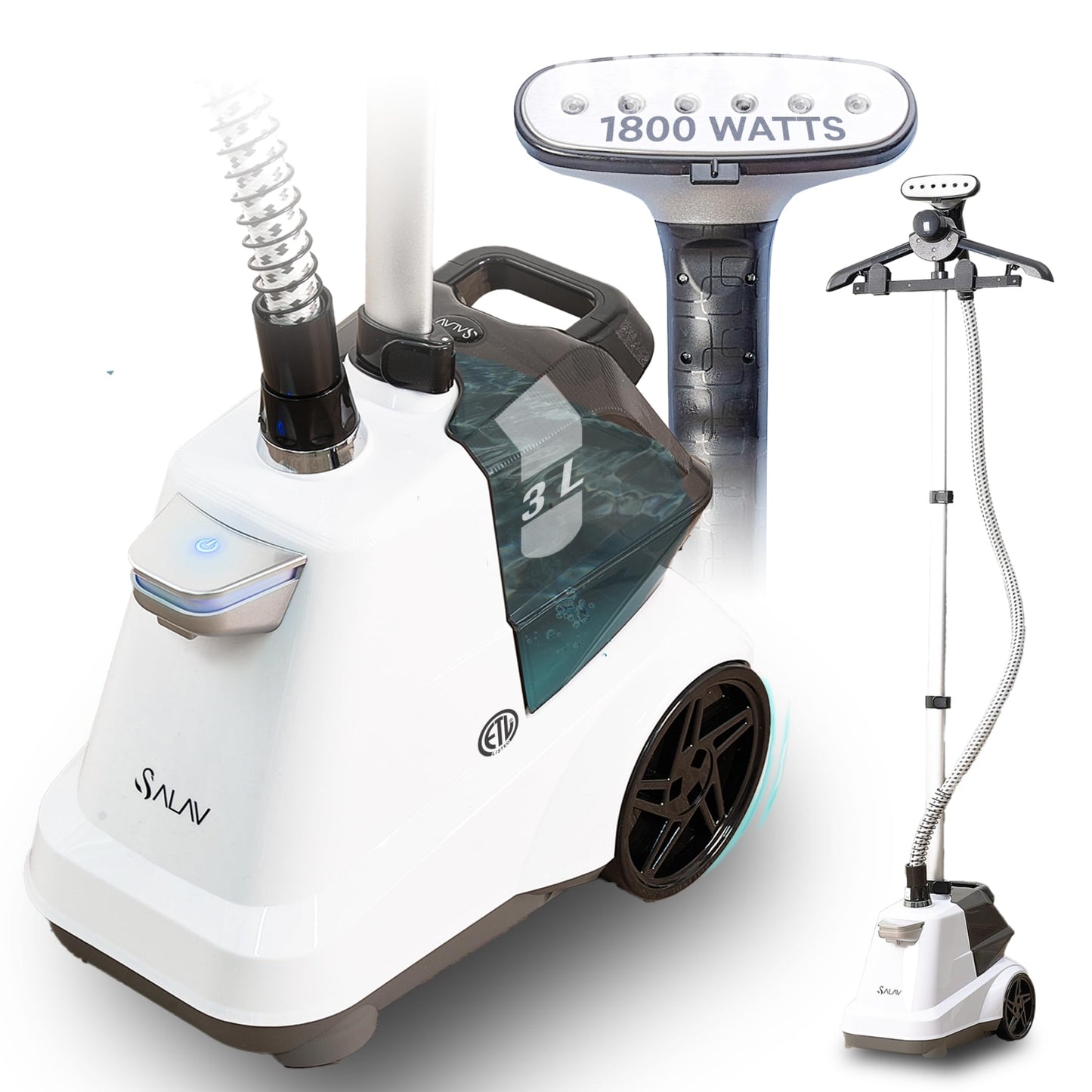 Commercial Garment Steamer with 3L Tank and Foot Pedal