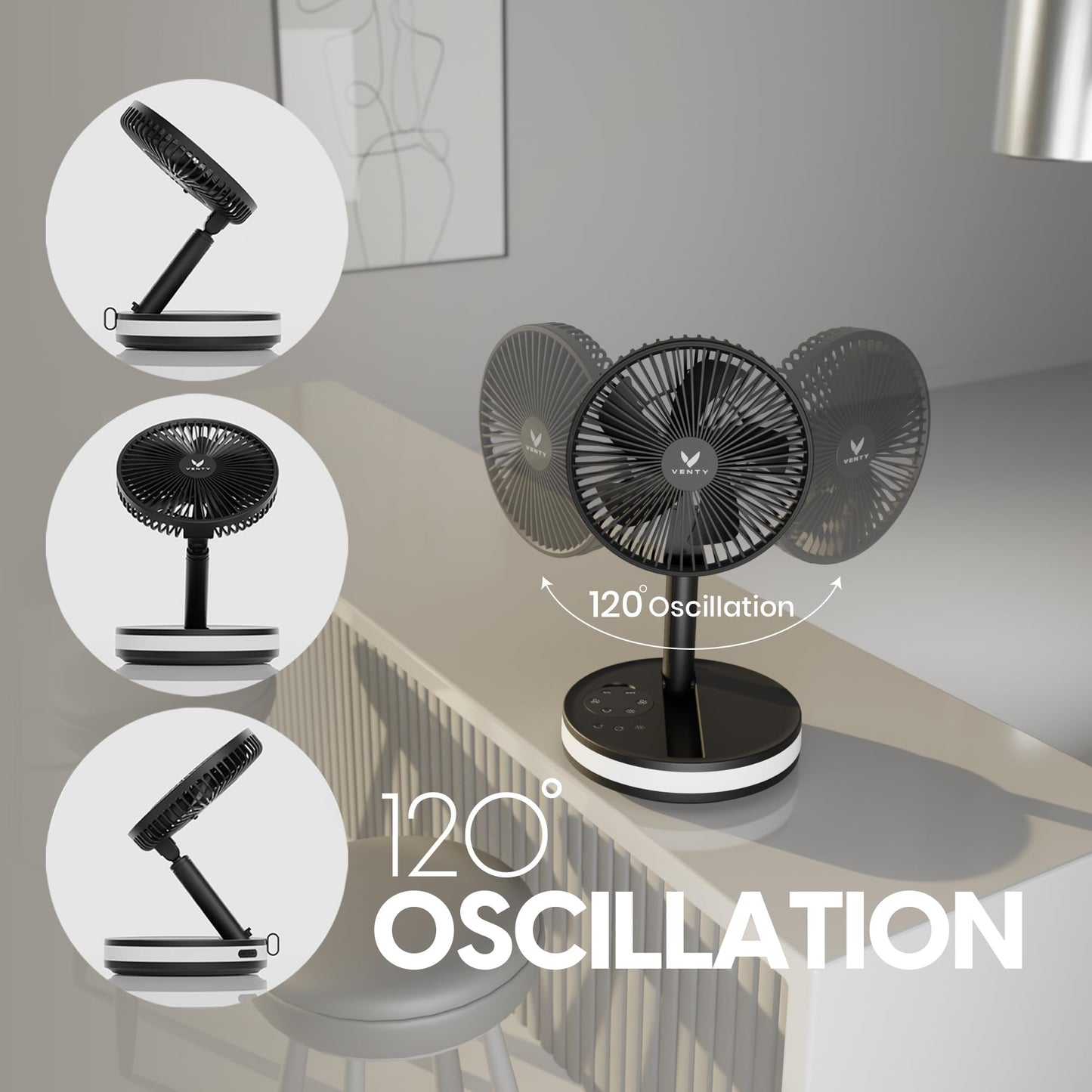 Portable Rechargeable Fan with Remote Control