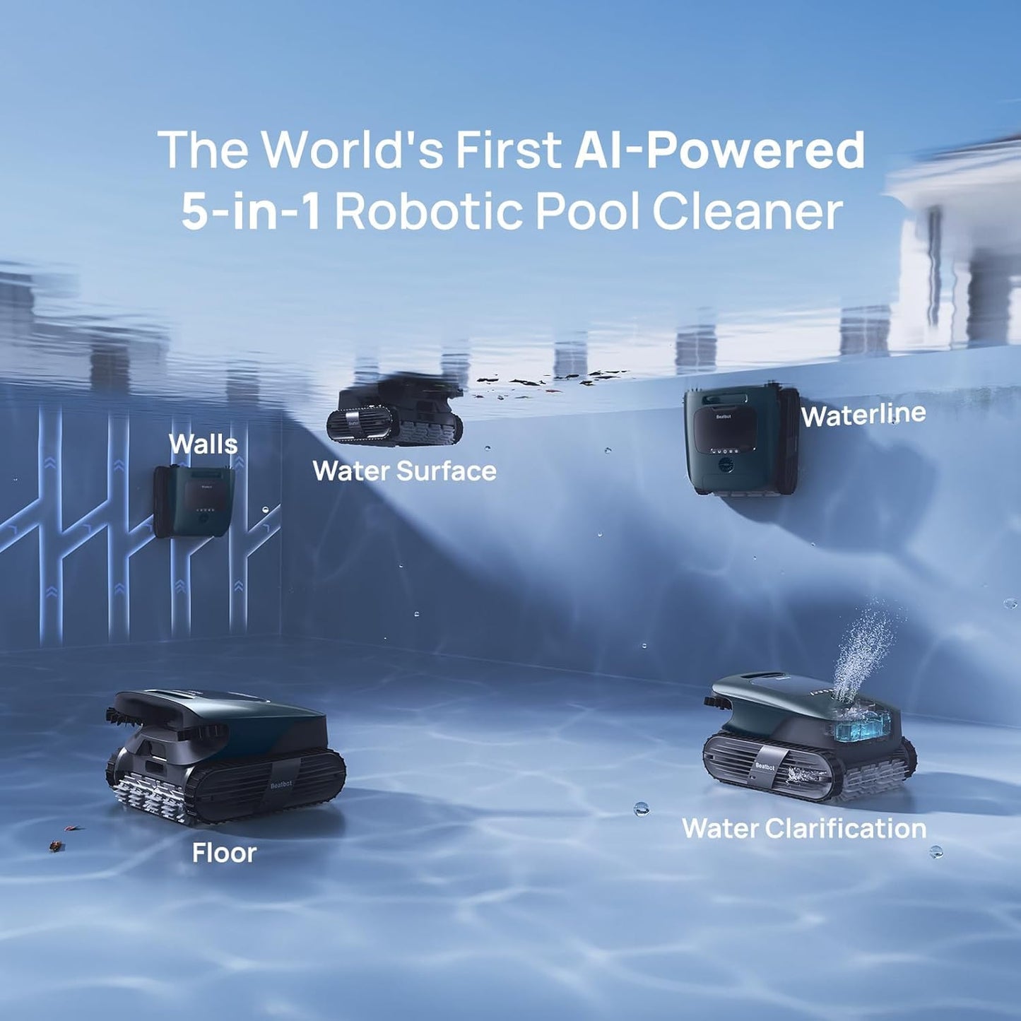 Cordless AI Pool Cleaner with Smart App Control