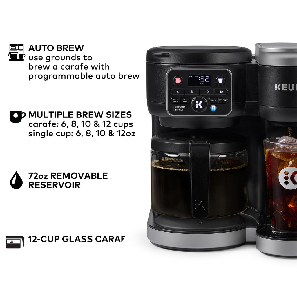 Hot and Iced Coffee Maker with Single Serve and Carafe