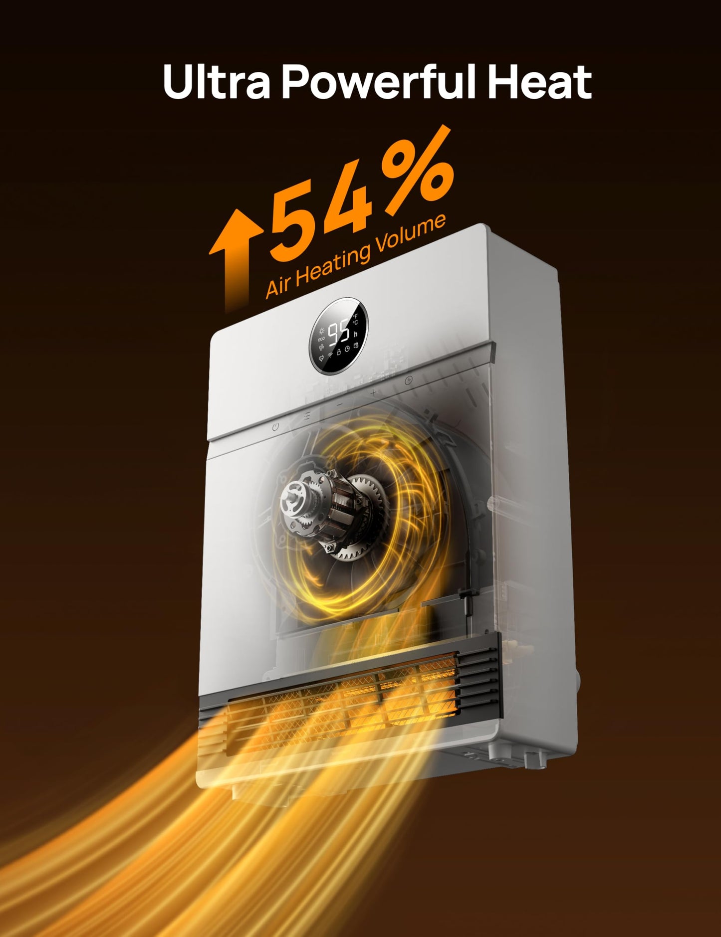 Smart Wall-Mounted Space Heater with Remote