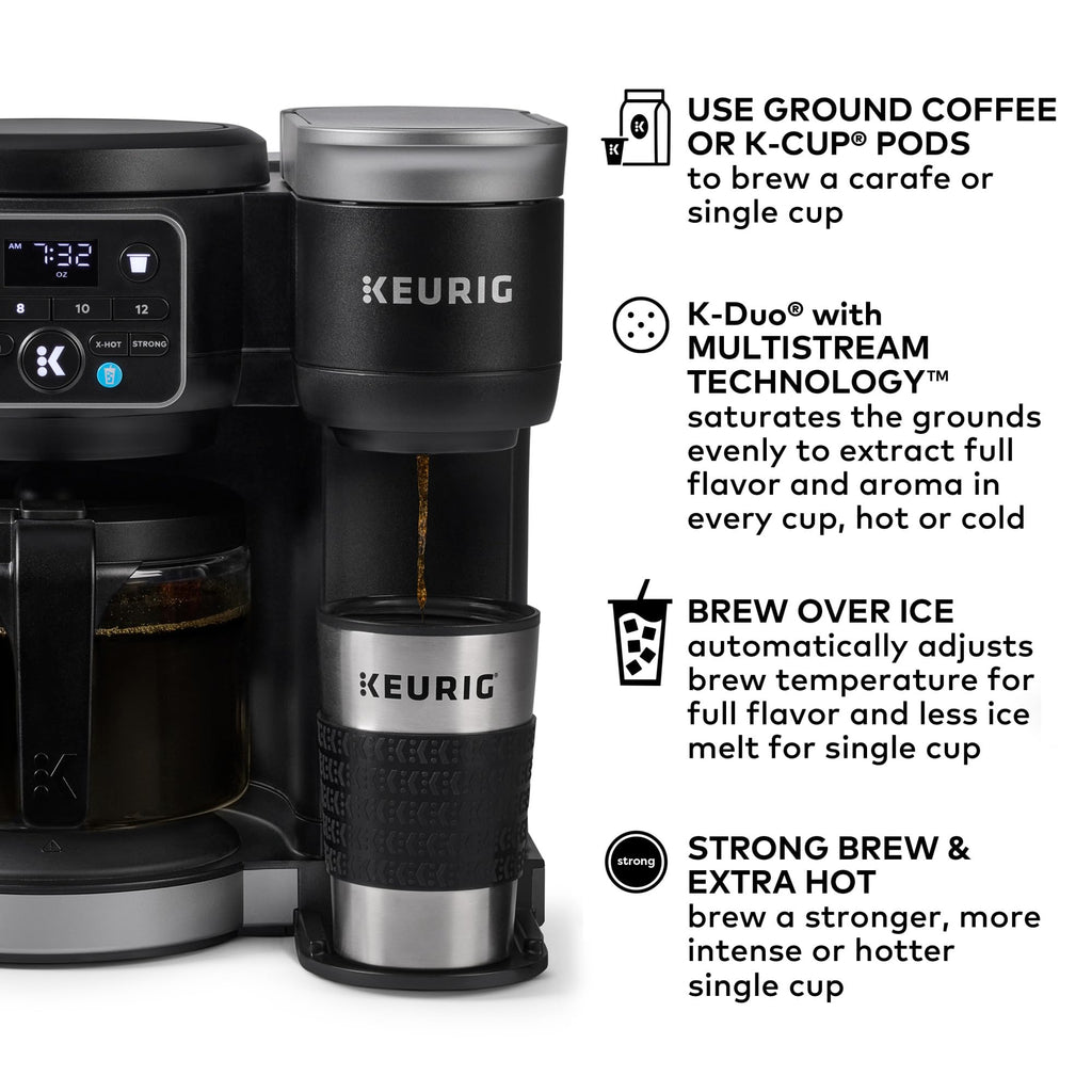 Hot and Iced Coffee Maker with Single Serve and Carafe