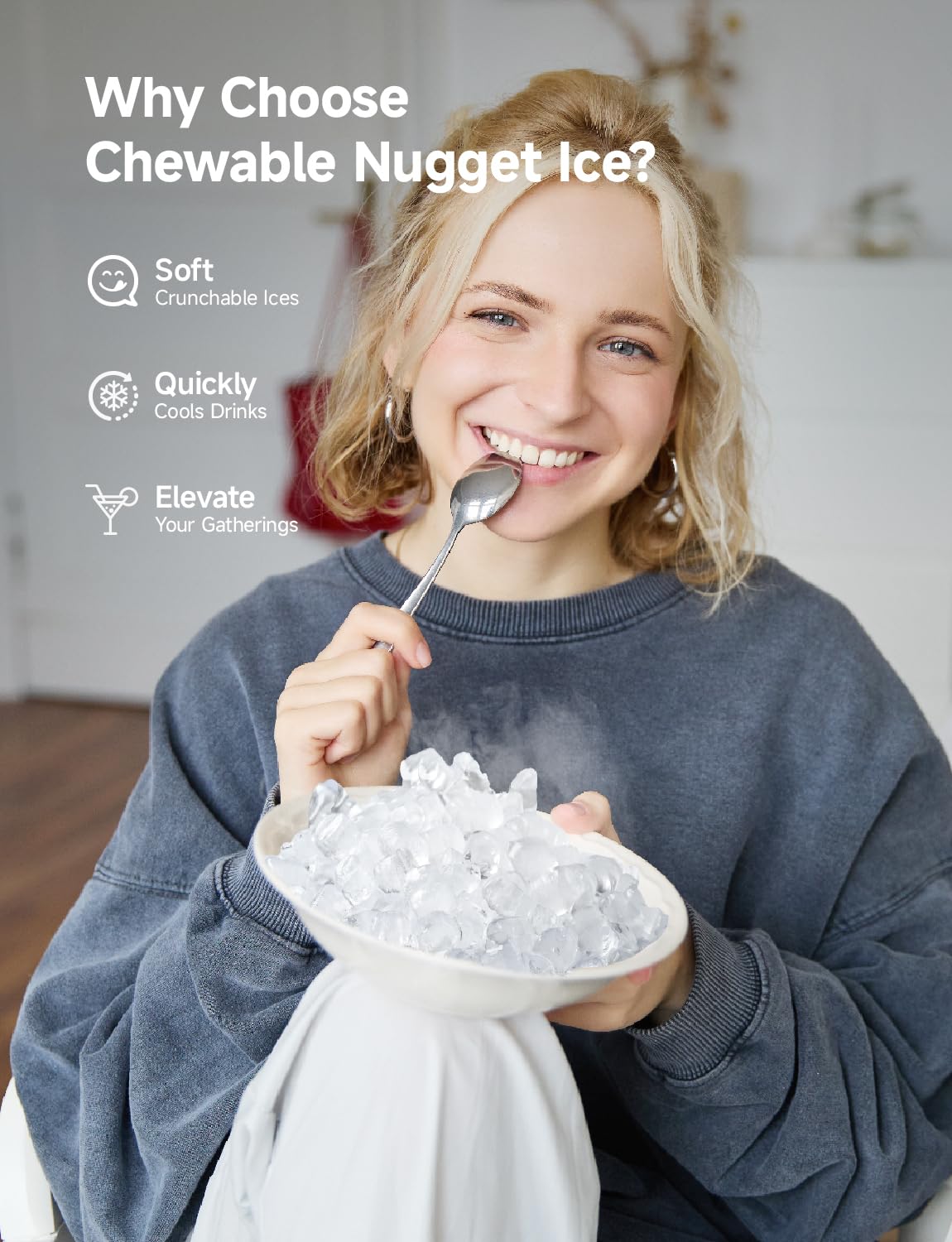 Countertop Ice Maker with Fast Ice and Self-Cleaning