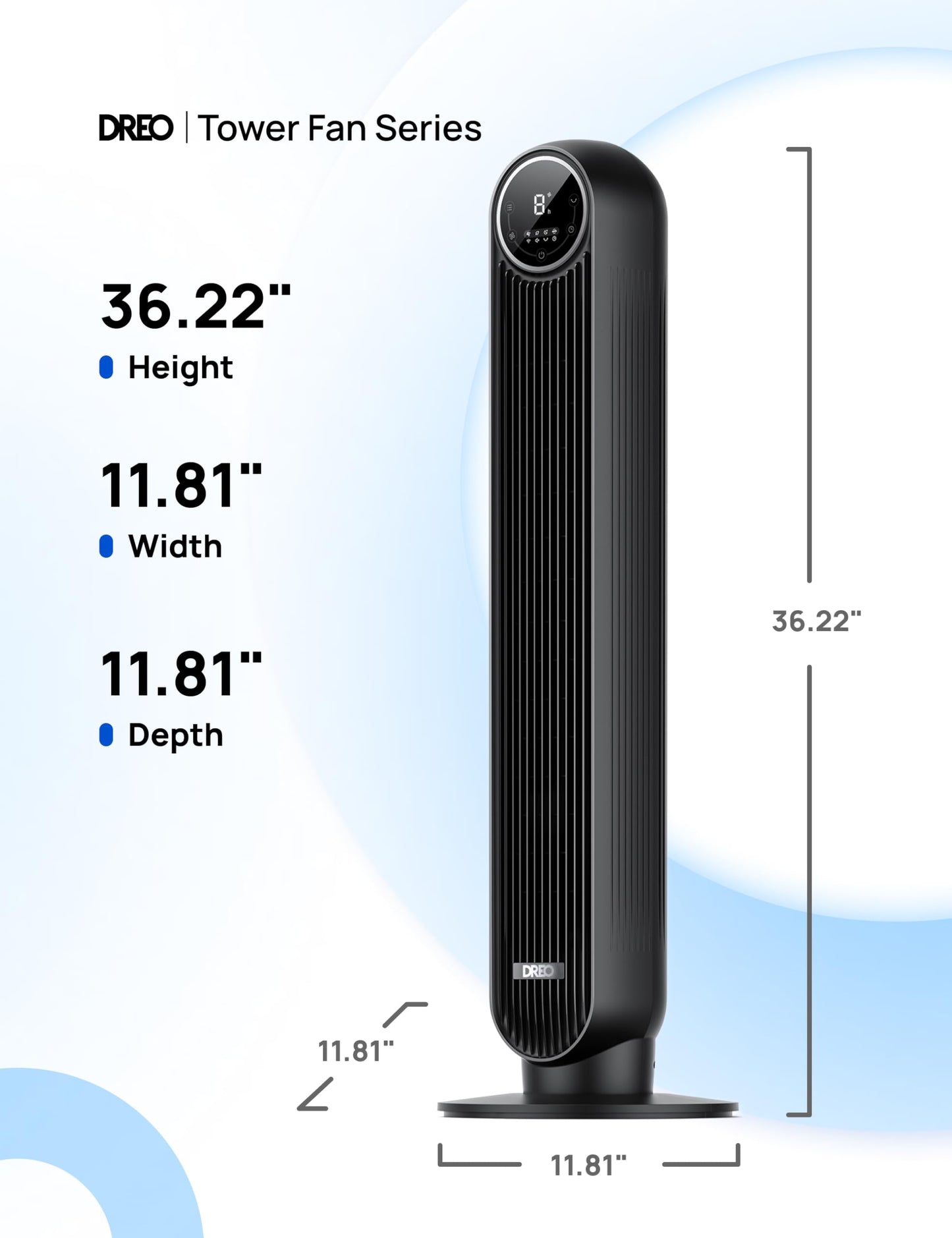 36-Inch Tower Fan with High-Speed Airflow