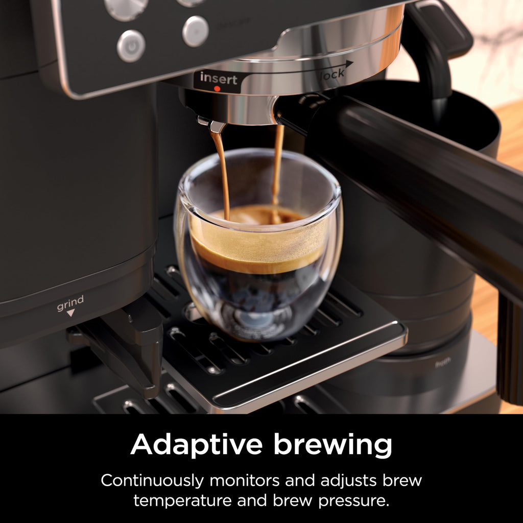 Espresso and Coffee Maker with Integrated Milk System