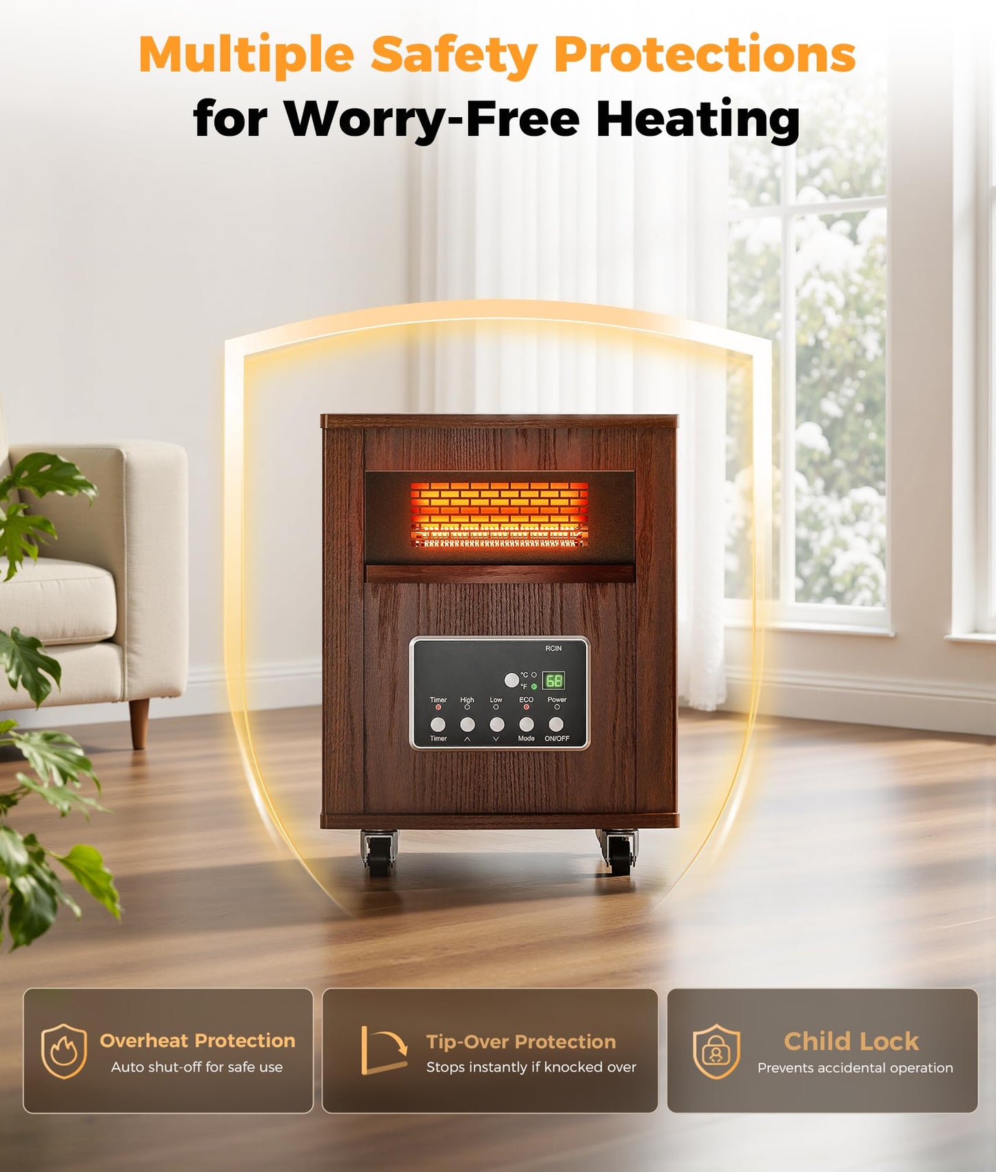 Portable Infrared Space Heater with Remote