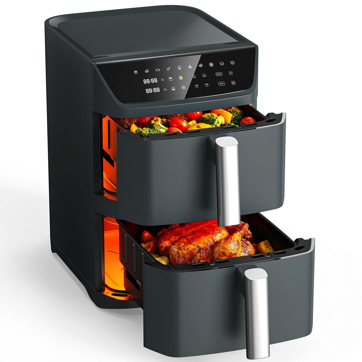 Dual Basket Air Fryer with 10-in-1 Cooking Functions