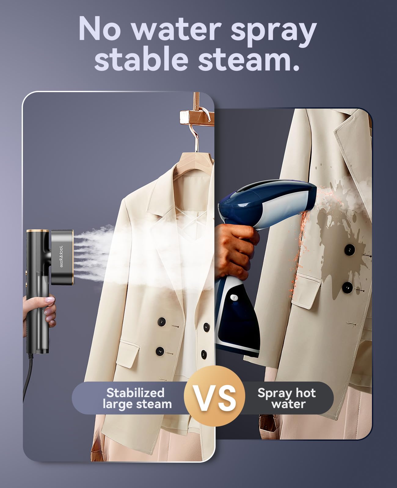 Travel Garment Steamer and Iron with Dual Voltage Design