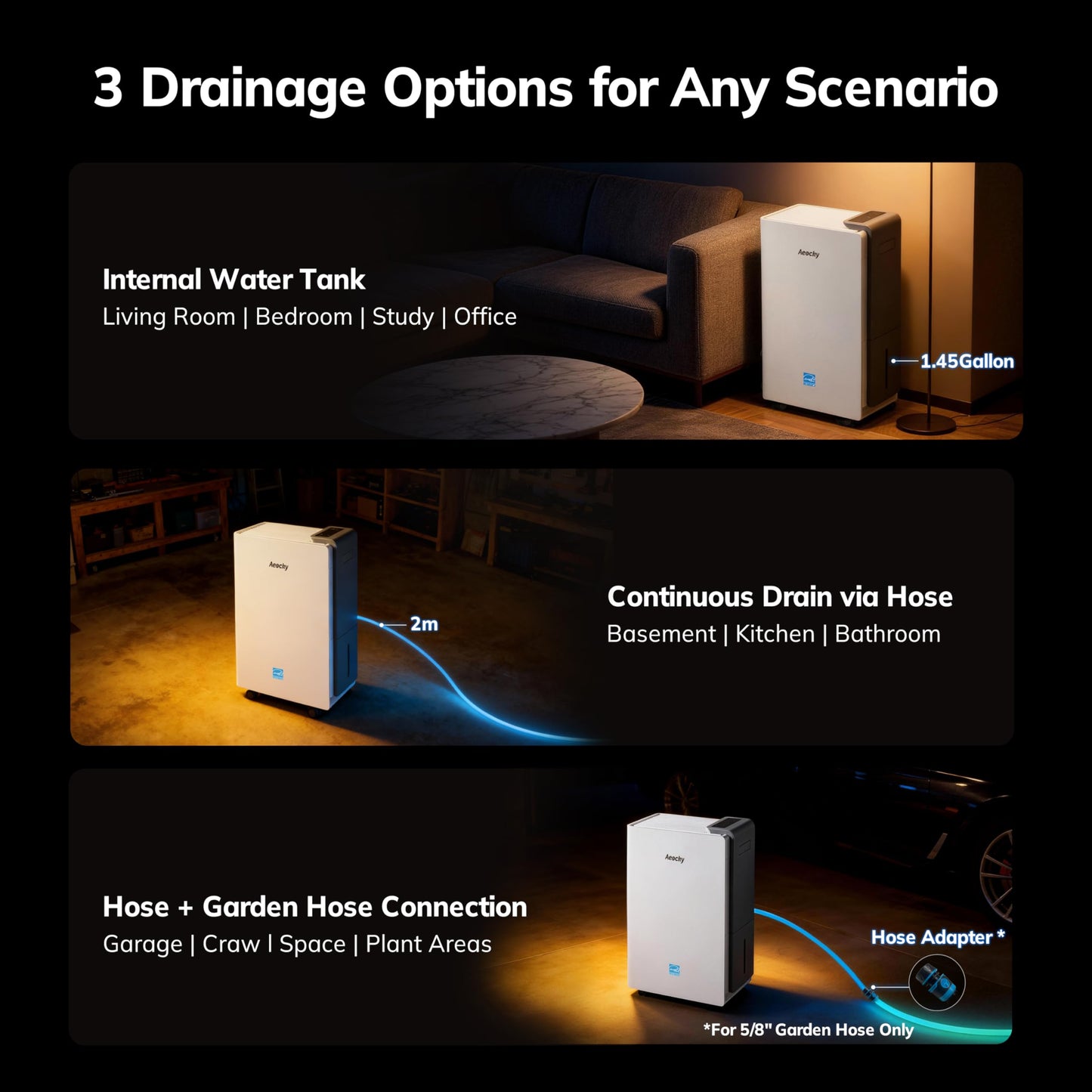 Smart Dehumidifier for Large Rooms & Basements