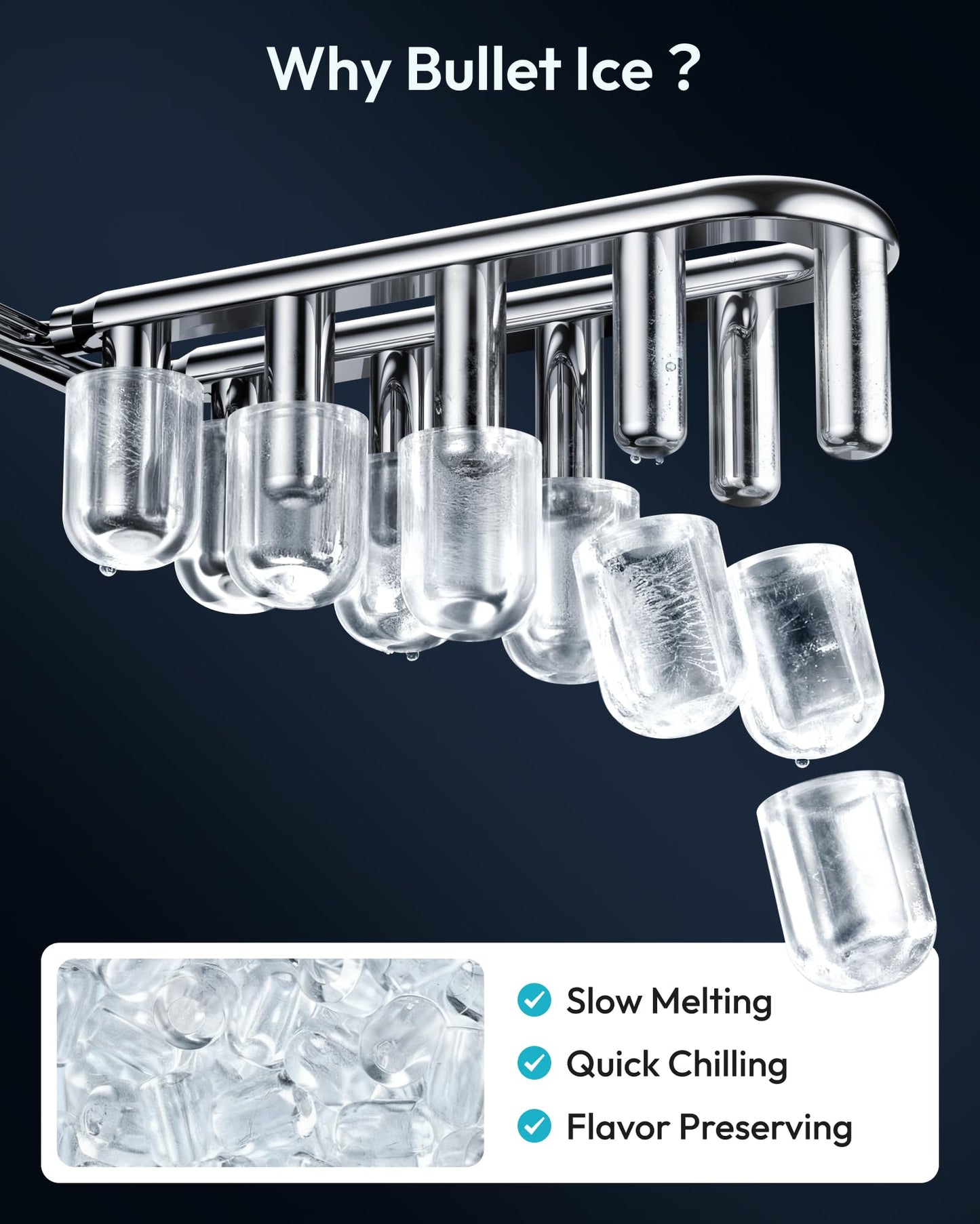 Countertop Ice Maker with Fast Ice and Easy Cleaning