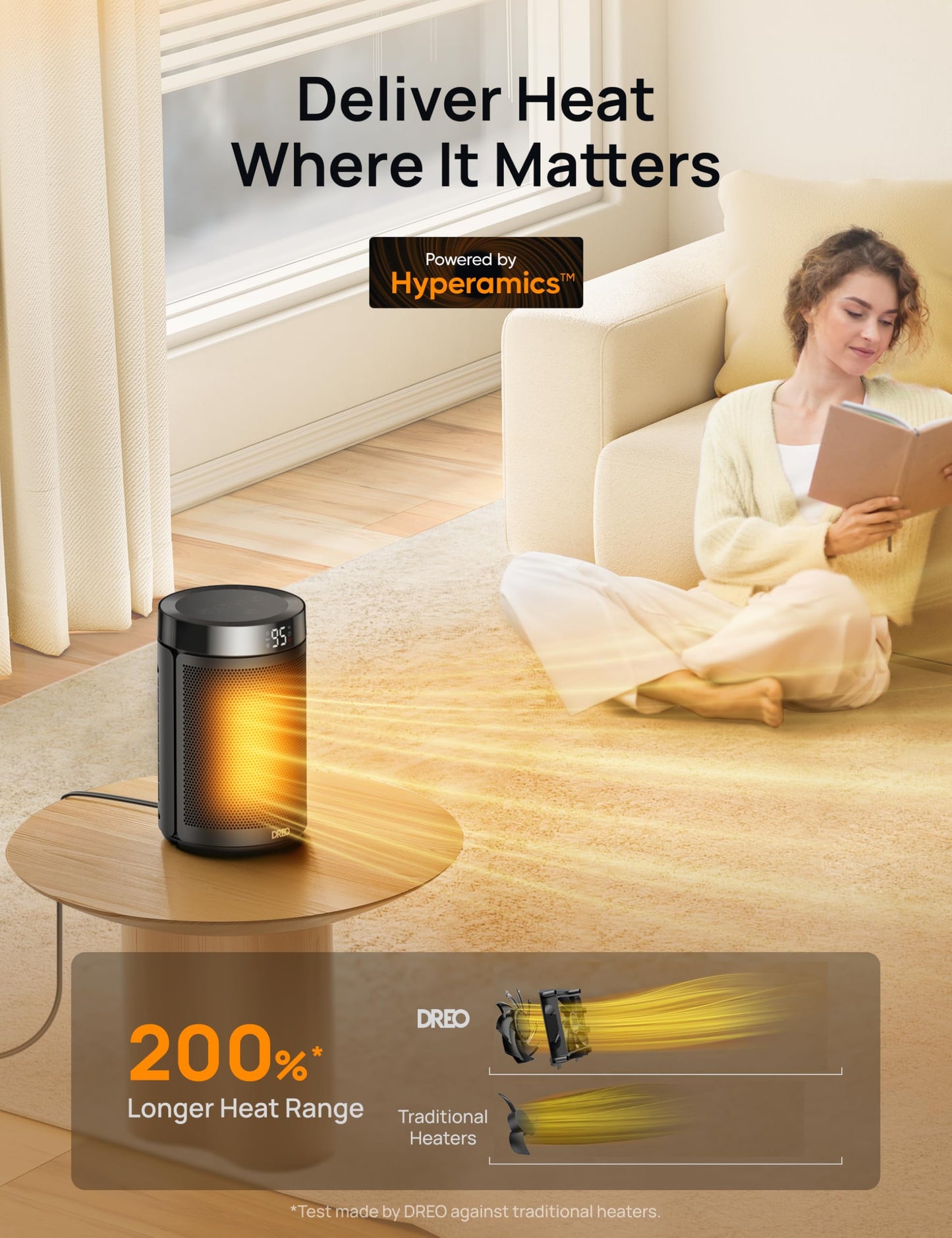 Portable Ceramic Space Heater with Thermostat