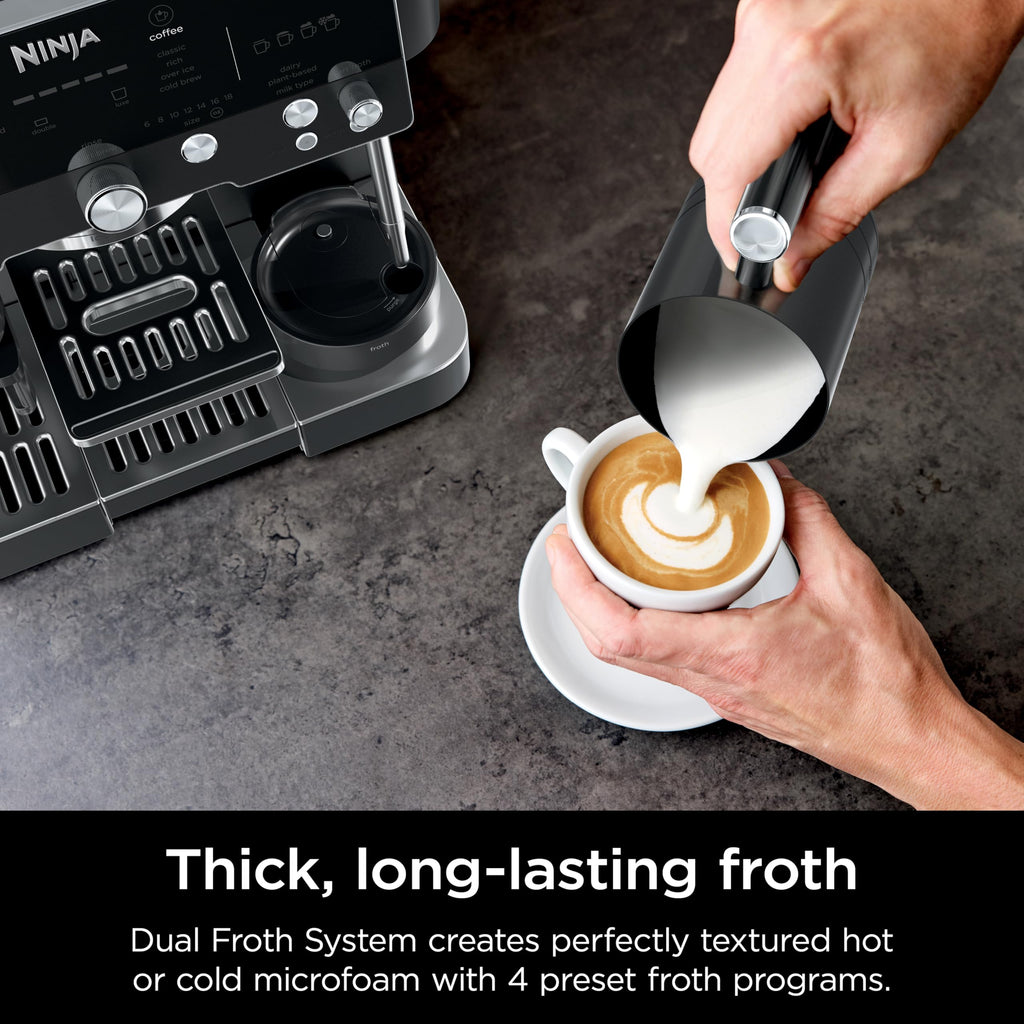 Espresso and Coffee Maker with Integrated Milk System