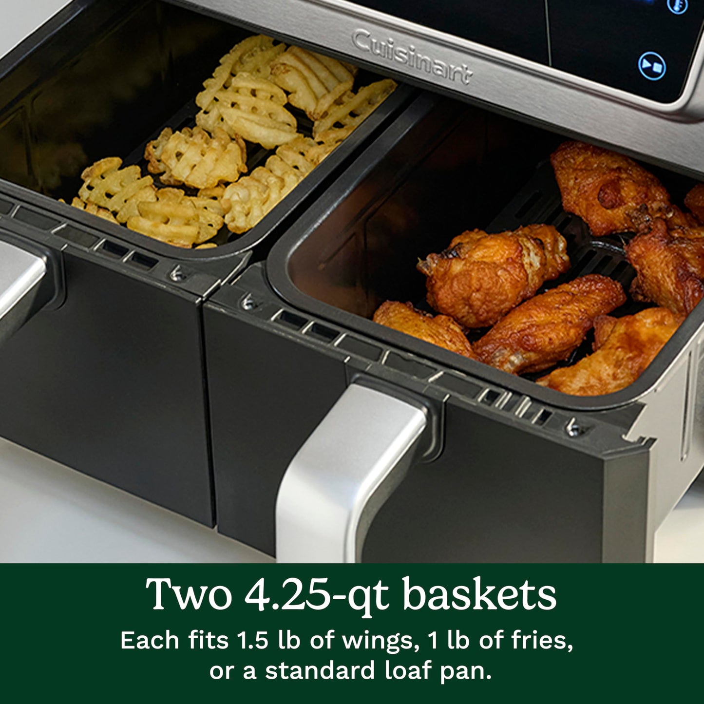 Dual Basket Air Fryer with Independent Cooking Zones