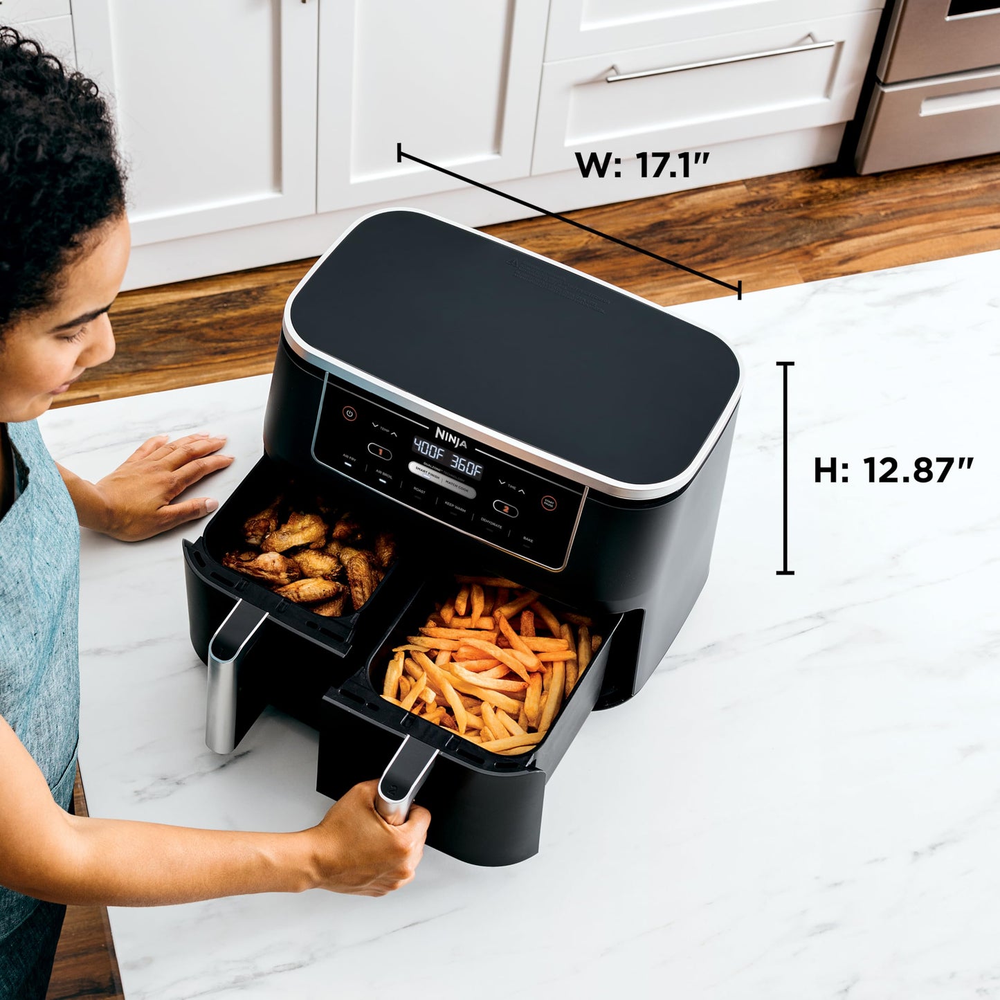 Dual Basket Air Fryer for Simultaneous Family Cooking