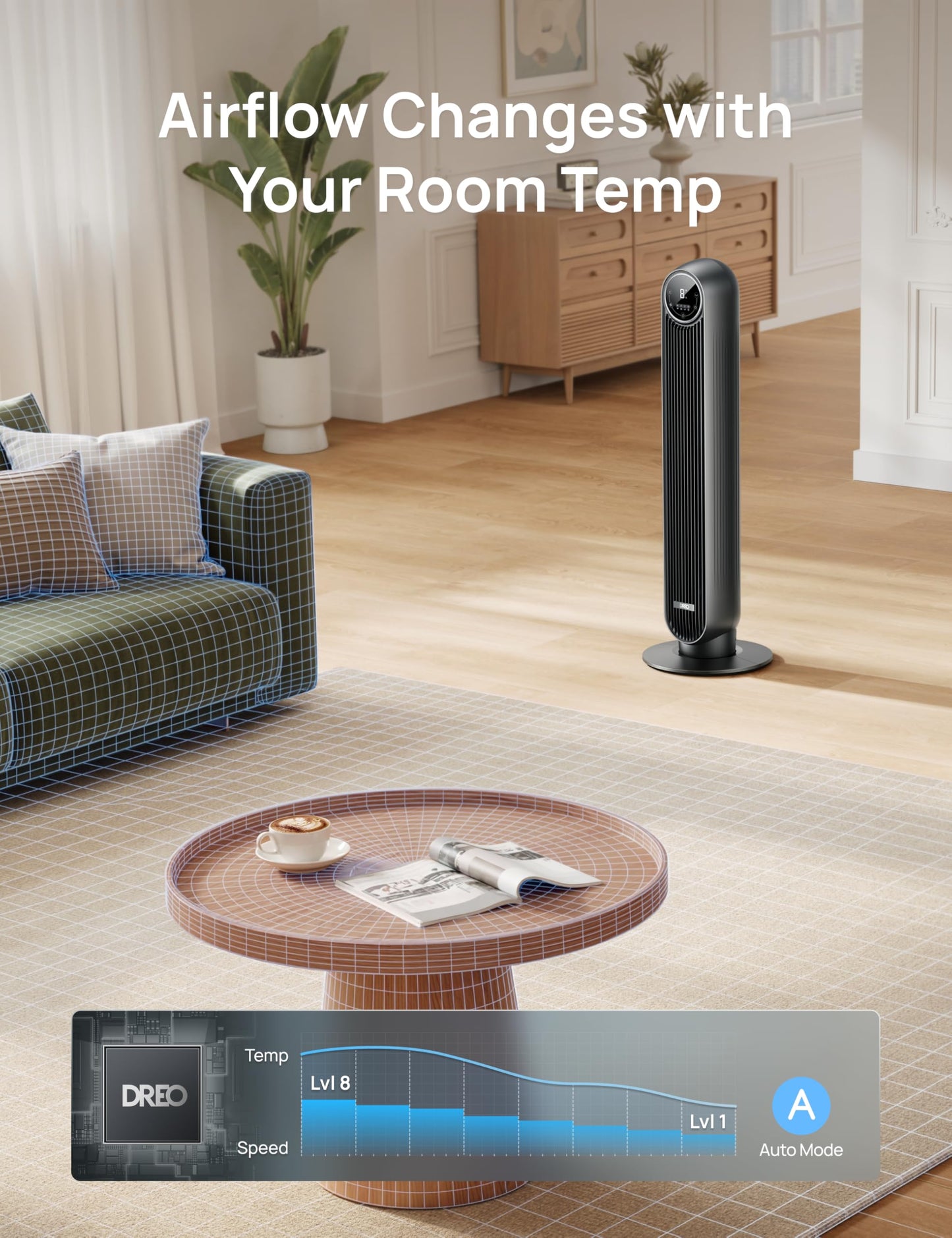 36-Inch Tower Fan with High-Speed Airflow