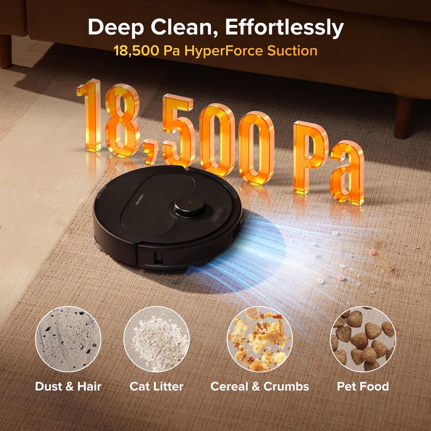 Robot Vacuum & Mop with Auto-Wash Dock