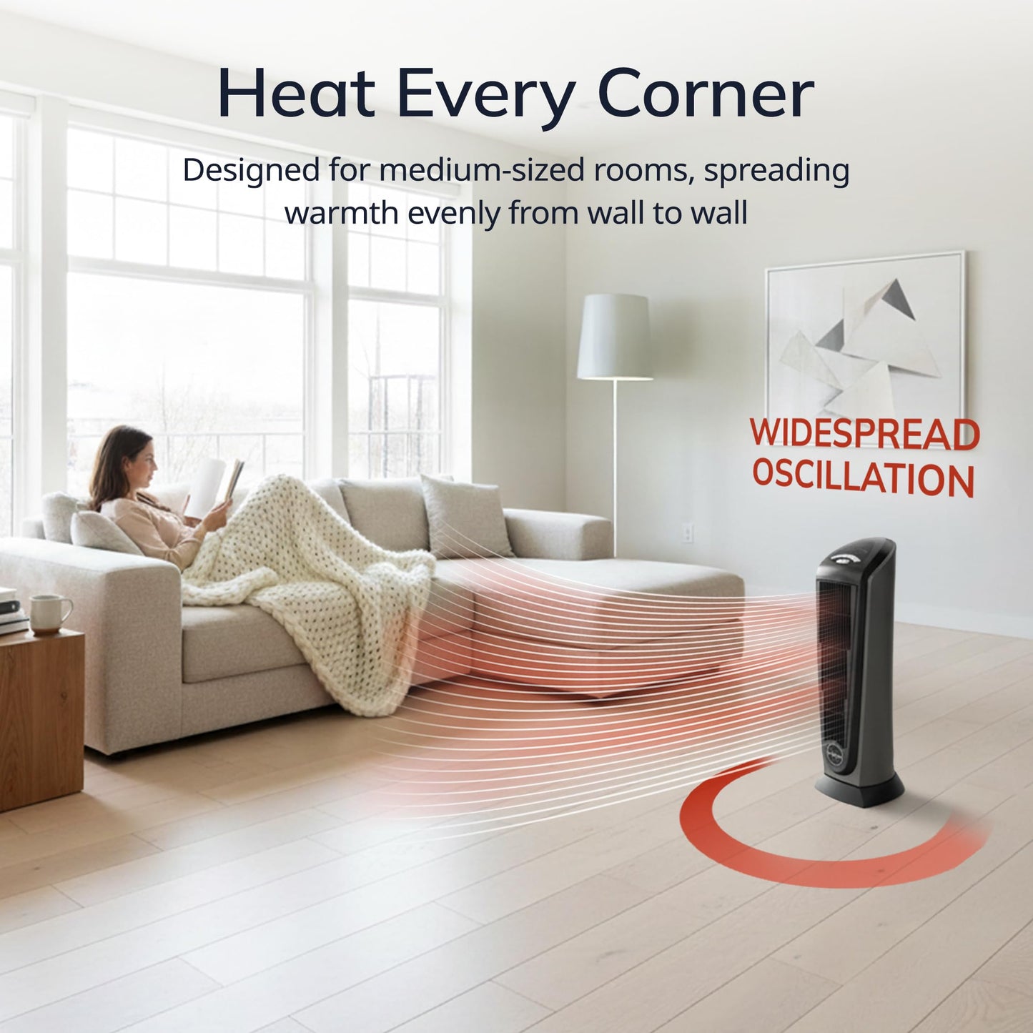Ceramic Tower Space Heater with Remote Timer