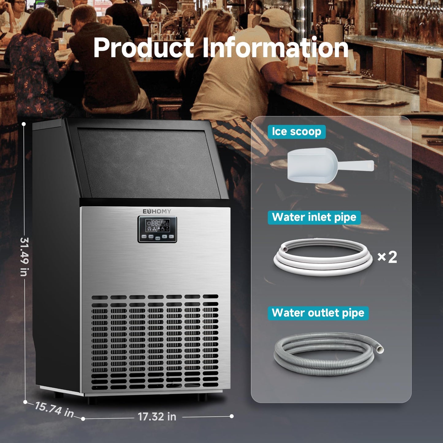 Compact Ice Maker Machine with Fast Ice Production