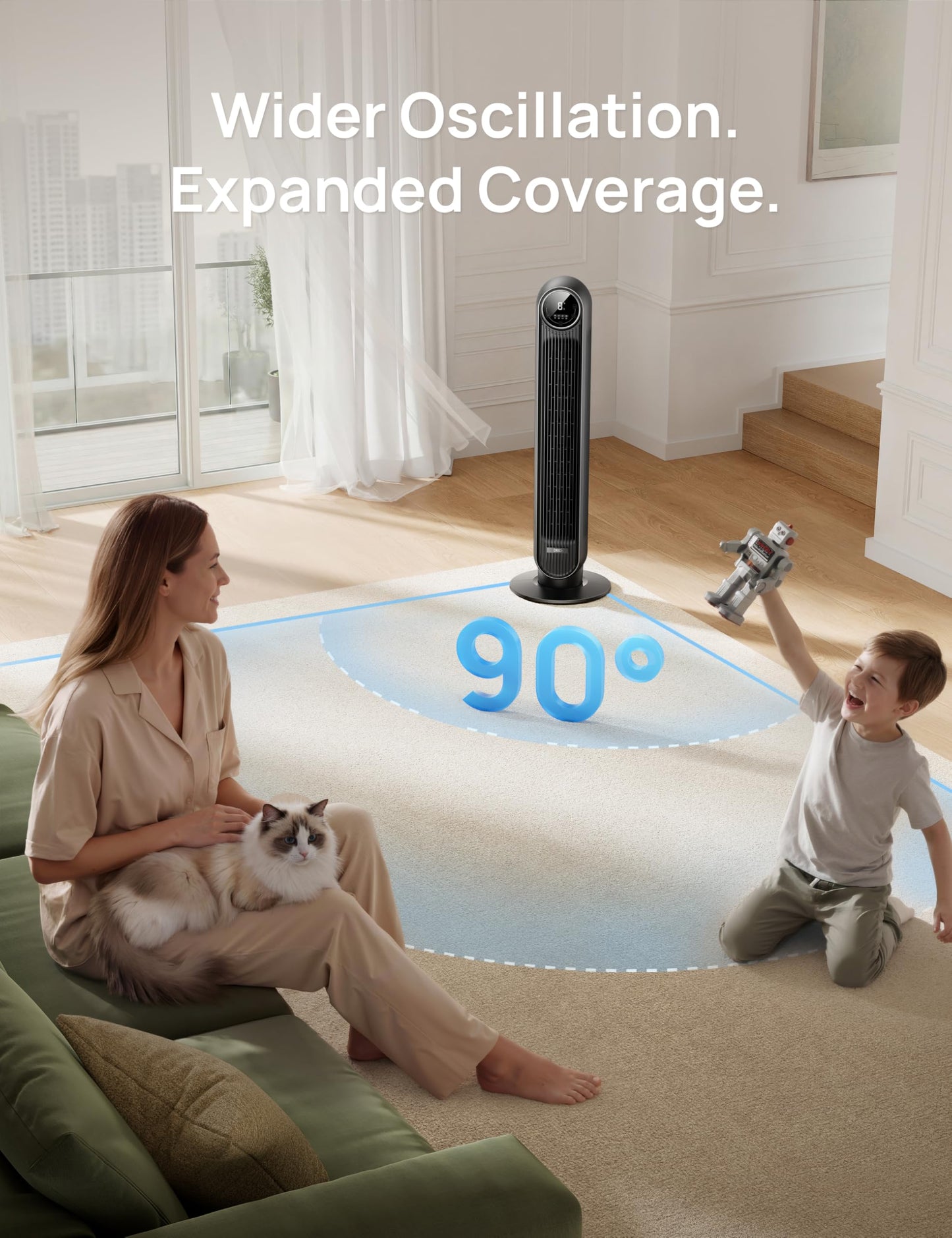 36-Inch Tower Fan with High-Speed Airflow