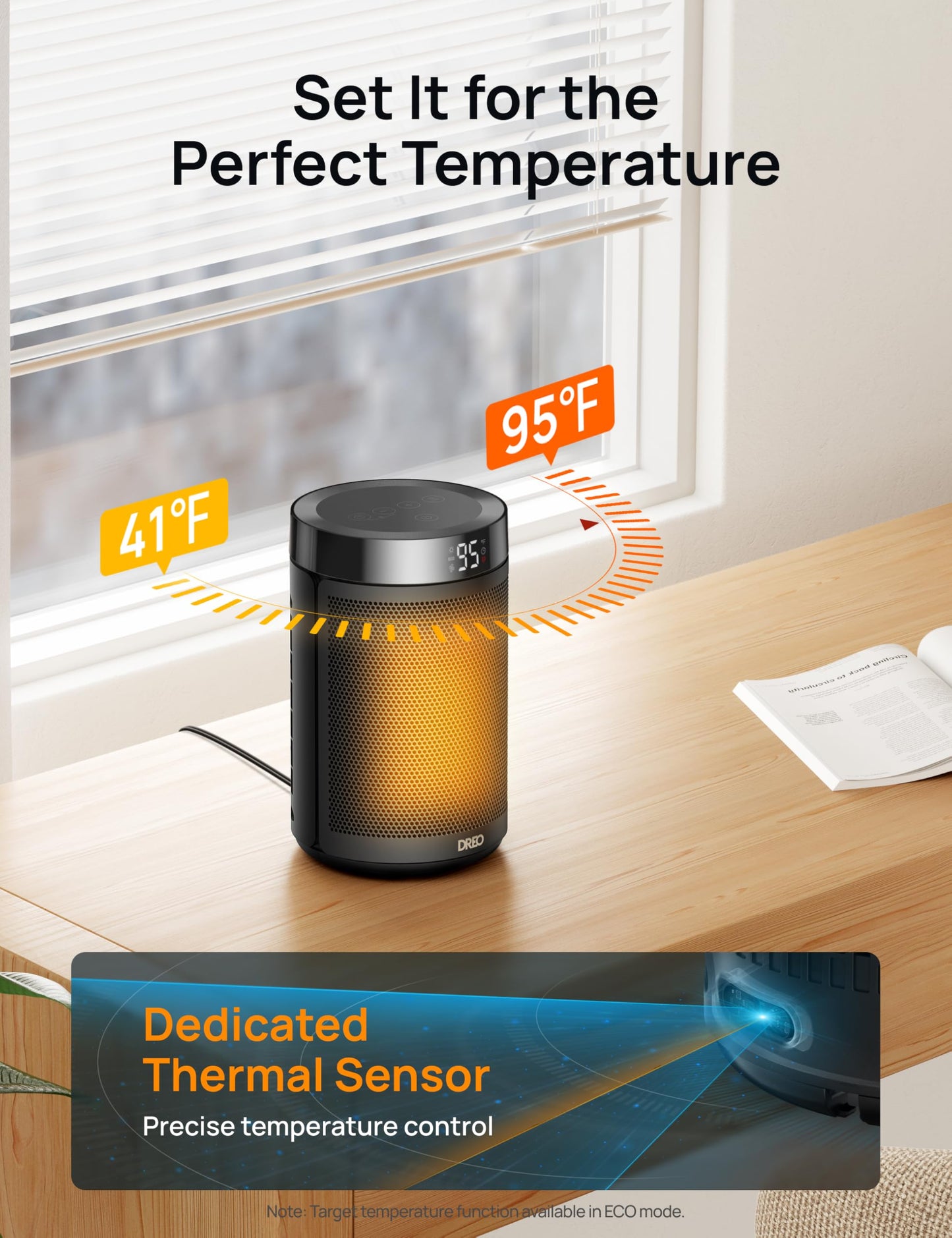 Portable Ceramic Space Heater with Thermostat