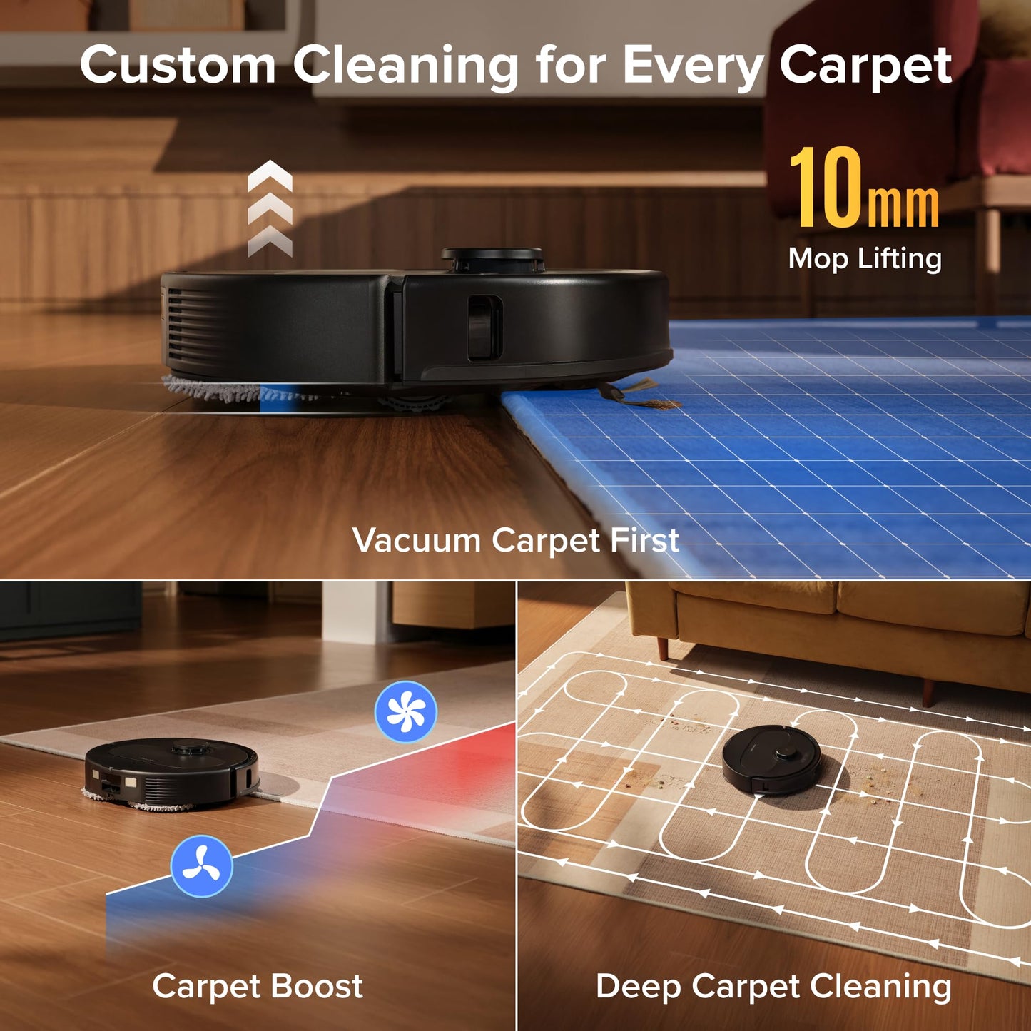 Robot Vacuum & Mop with Auto-Wash Dock
