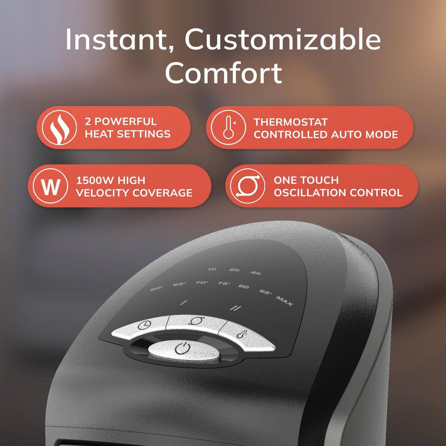 Ceramic Tower Space Heater with Remote Timer