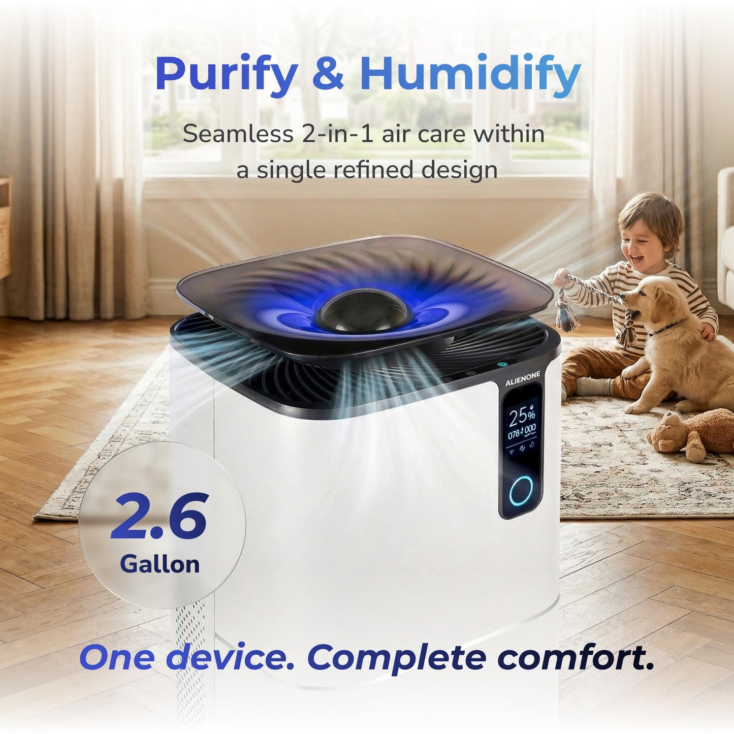 Smart Air Purifier & Humidifier with HEPA Filter